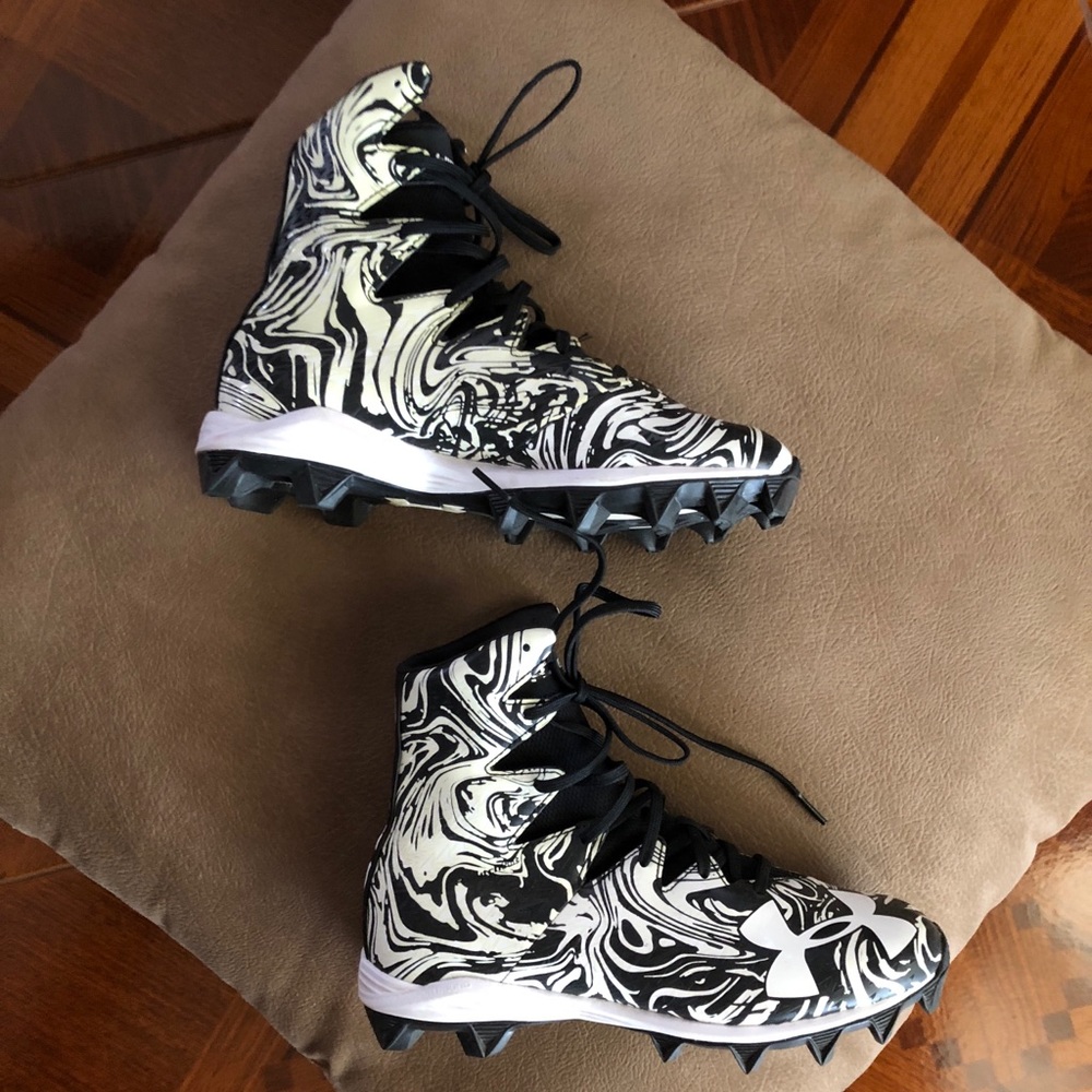 Zebra-esque Patterned Under Armour Cleats